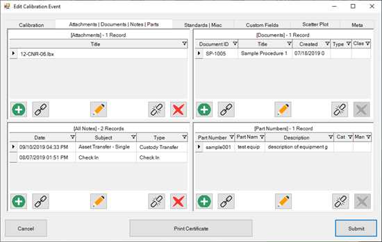 Attachments Panel Grid