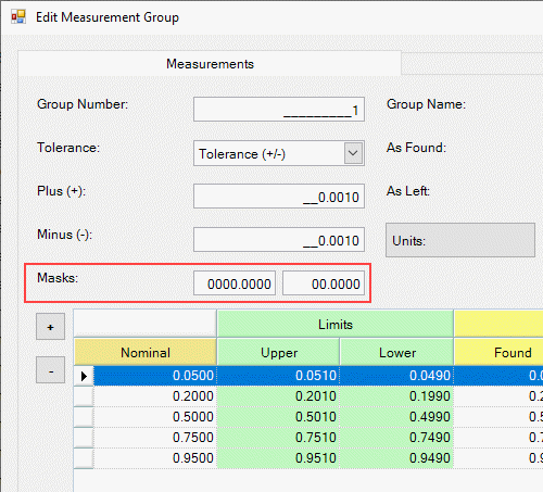 Calibration Measurement Mask