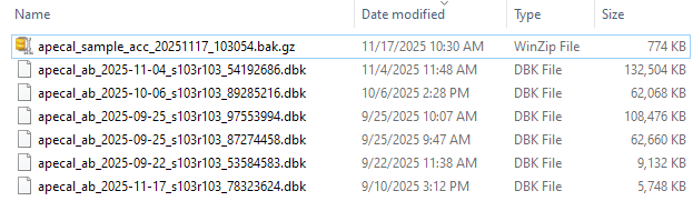 Database Backup Folder