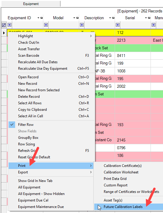 Print Future Calibration Labels