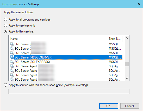 Inbound Custom Service SQL Server