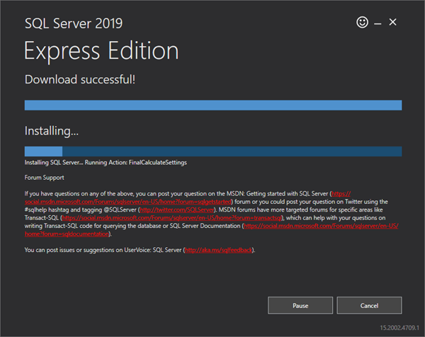 SQL Express installing process