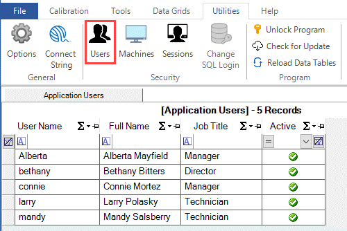 Users Grid