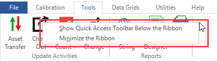 Minimize Ribbon