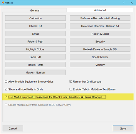 Options Multi-Transactional Check Out Feature