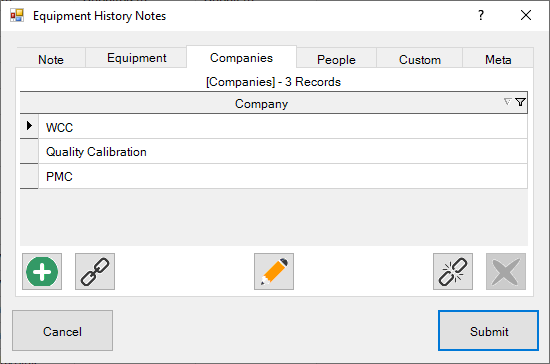 Notes Companies Tab