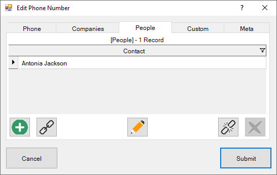 Phone Number People Tab