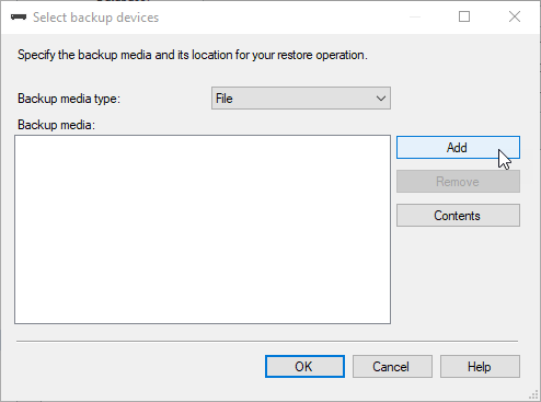 Select SQL backup